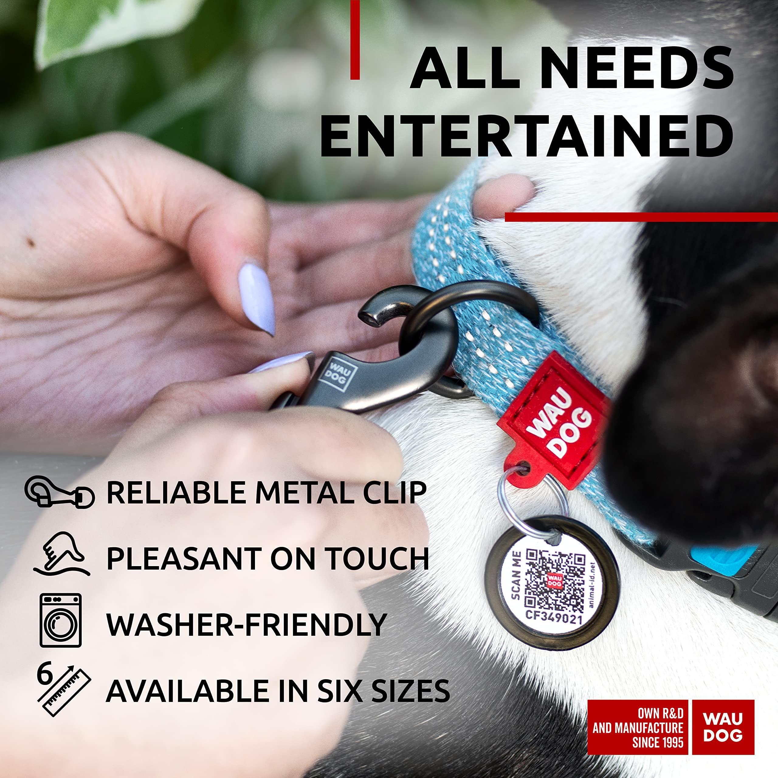 WAUDOG Hundeleine aus recycelter Baumwolle – 1,80 m / 3,00 m – Umweltfreundliches Hundehalsband