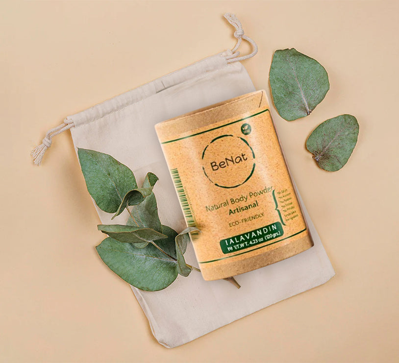 Ganz natürliches Körperpuder. Umweltfreundlich