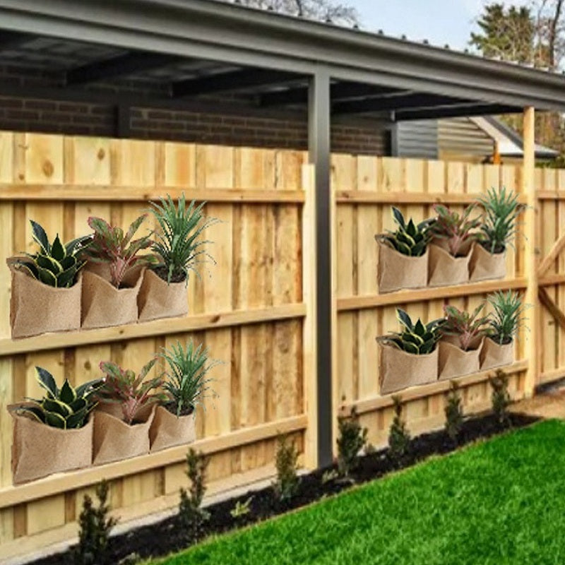Outdoor Umweltfreundliche Jute-Wandtasche mit 3 Pflanztaschen