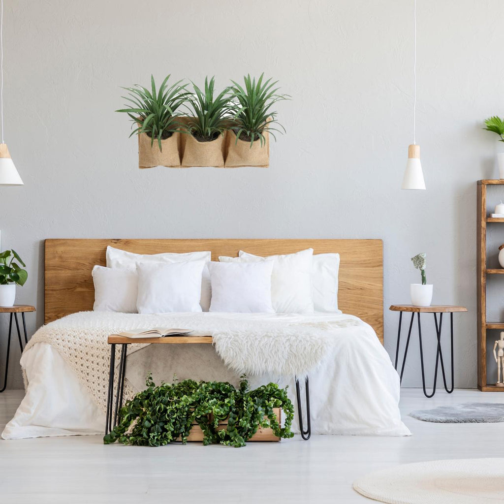 Outdoor Umweltfreundliche Jute-Wandtasche mit 3 Pflanztaschen