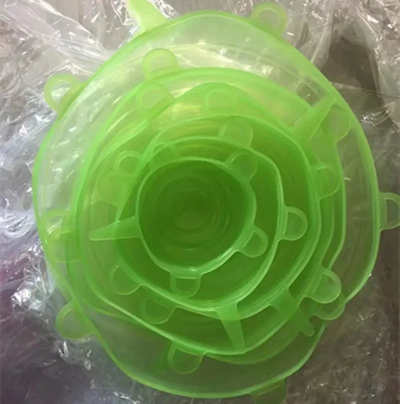 Silikon-Stretchdeckel Küchenzubehör kann wiederverwendet werden Lebensmittelabdeckung Plastikfolienabdeckung Frischhalte-Verschlussdose Aufbewahrung für zu Hause