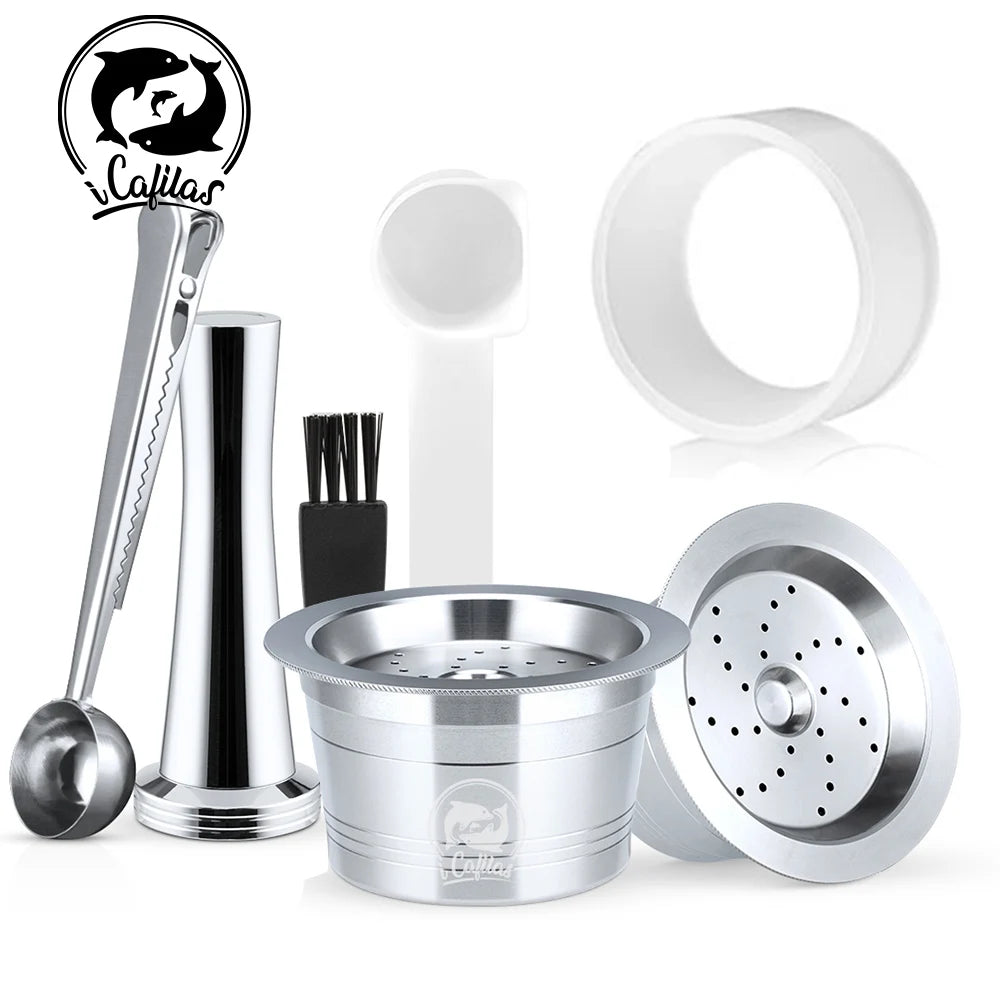 iCafilas Wiederverwendbare Kapsel  Für K-fee Kaffeefilter Kapseln Pods Tamper Nachfüllbar Für Caffitaly Tchibo Cafissimo Maschinen