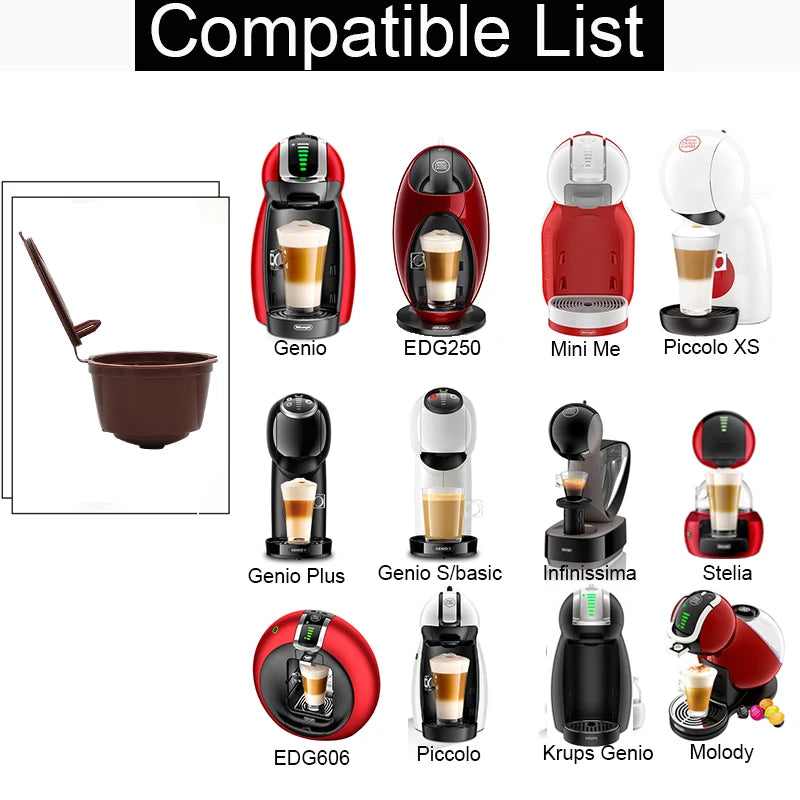 Wiederverwendbare Kaffeekapseln  Filterbecher für Nescafe Dolce Gusto Nachfüllbare Kappe für Kaffeepulver Bohnenbecher