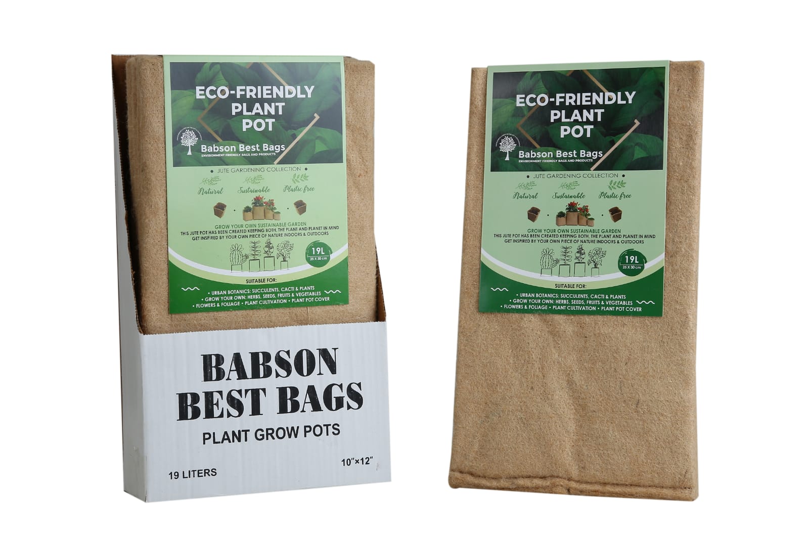 Outdoor-Pflanztöpfe aus umweltfreundlichem Jutegewebe (19 Liter)